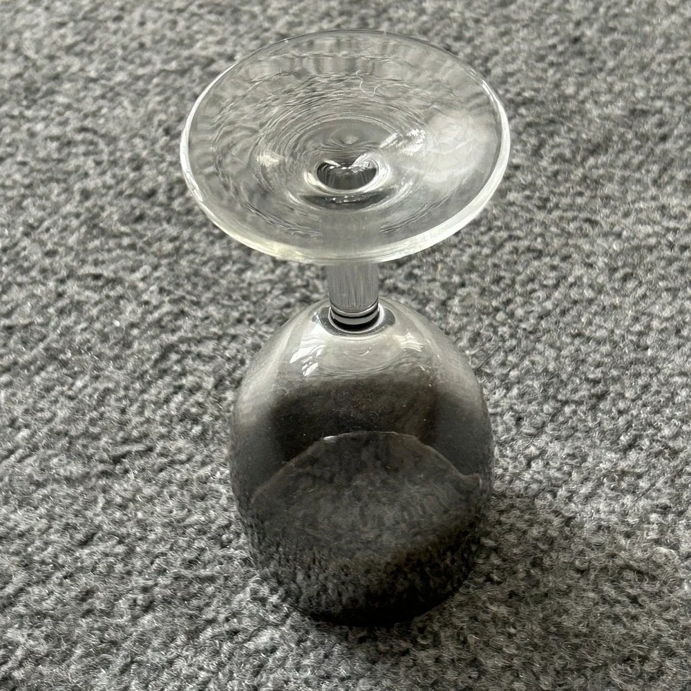 Set of 4 Smoke Ombré Wine Glasses Gray Gradient Vintage Stemware MCM Mid Century